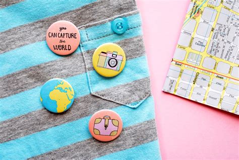 Set Of 4 Cute Button Pins 1 Inch 25mm Backpack Button Pins Etsy
