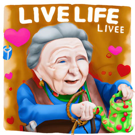 Granny And Loves Life Cartoon · Creative Fabrica