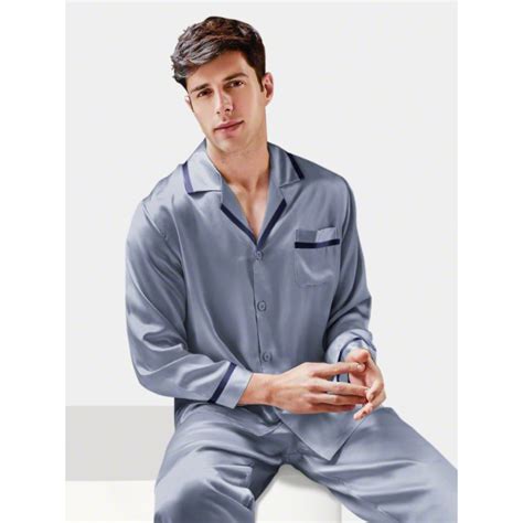 Lustrous Silk Mens Pajamas Silk Pajama Set For Men