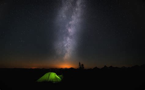 Microsoft Windows Windows 10 Galaxy Tents Night