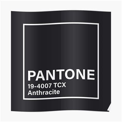 Pantone 19 4007 TCX Anthracite Poster For Sale By Princessmi Com