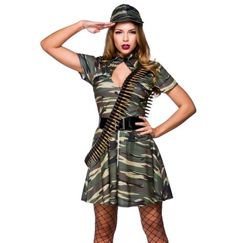 Military Costumes For Adults Adult Army Combat Cutie Military Ladies Fancy Dress Costume Hat