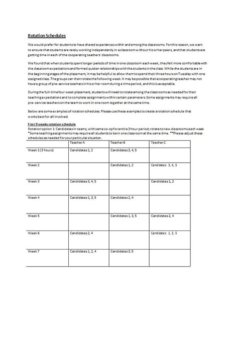 Three groups are needed for each time span, i.e. 50 FREE Rotating Schedule Templates for your Company ...