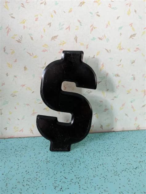Vintage Metal 75and Tall Marquee Letter Number Dollar Sign Flaking