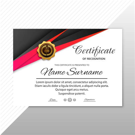 Certificate Template With Modern Style Design 250534 Vector Art At Vecteezy