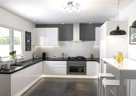 White and gray painted cabinets, countertop and backsplash choices and update ideas for decorating a white or gray kitchen with black appliances. Ringmer High Gloss White Kitchen Doors | Made to Measure ...