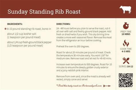 With just a few simple tips, your prime rib dinner will be absolutely i always buy my prime rib with the bone attached. Sunday Standing Rib Roast Recipe - Porter and York in 2020 | Rib roast, Rib roast cooking time ...