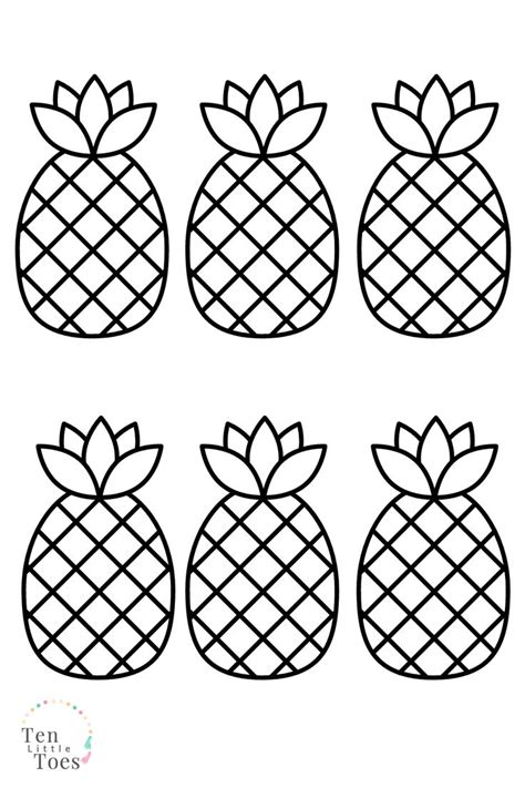 Pineapple Colouring Pages In 2021 Pineapple Template Templates
