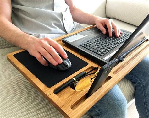 Lap Desk Solid Wood Laptop Stand With Mouse Pad Slots For Etsy Artofit