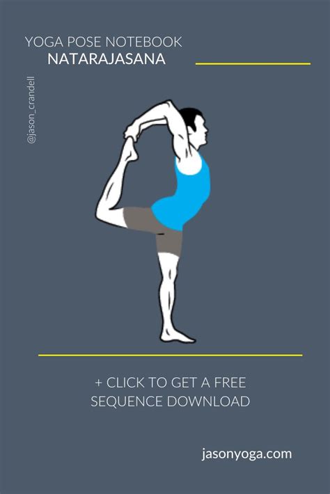 Natarajasana King Dancer Pose Yoga Pose Notebook Yoga Poses Yoga