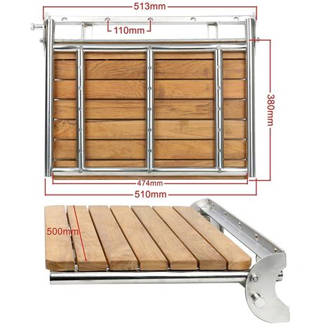 Buy Amarine Made Teak Folding Shower Seat Wall Ed Solid Wood Fold
