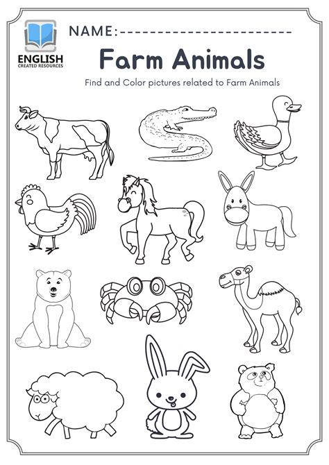 Vocabulary Coloring Book English Created Resources