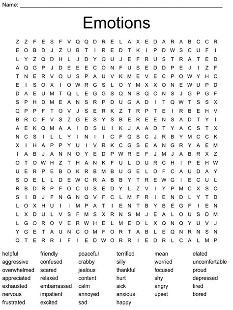 Printable Feelings And Emotions Word Search Cool2bkids Download Word