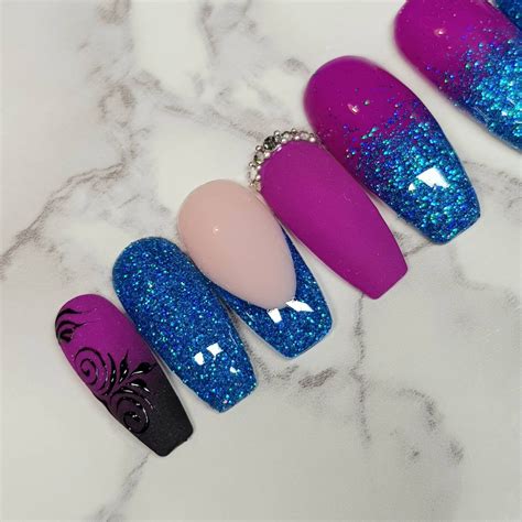 Get The Best Of Both Worlds With Purple Blue Ombre Nails Achieve Easy