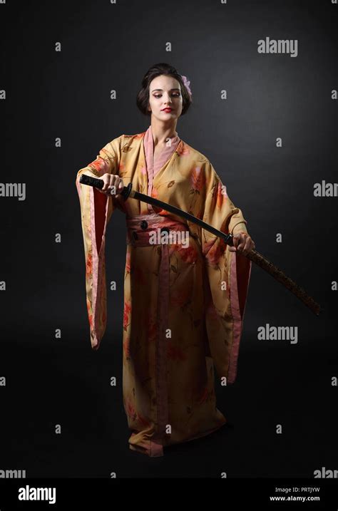 Young Beautiful Woman In Traditional Japanese Kimono Beautiful Girl