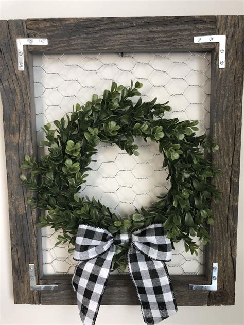 To let the grain of the wood show through a little bit, i just did one light coat. 16x20 Authentic Barn Wood Frame with 12" Boxwood Wreath ...