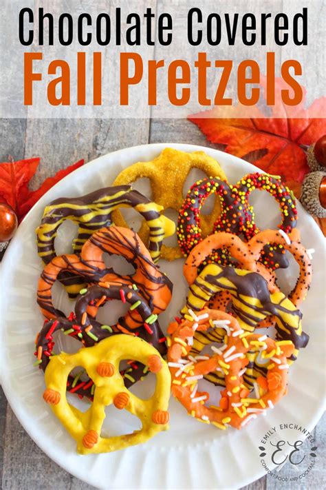 Fall Chocolate Pretzels With Sprinkles Fall Desserts Easy Chocolate Covered Pretzels