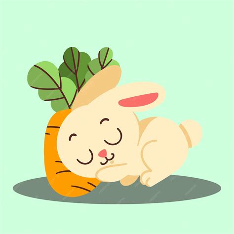 Premium Vector Lovely Little Bunny Sleeping Doodle Vector Illustration