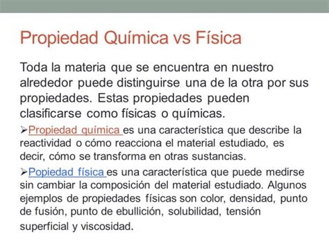 Propiedades De La Materia Químicas Y Físicas Cuadro Comparativo