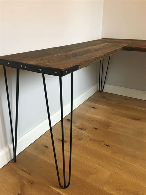 Homemade Corner Scaffolding Board Desk With Hairpin Legs Woodworking