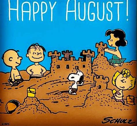 Happy August Snoopy Cartoon Peanuts Charlie Brown Snoopy Snoopy