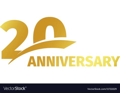 Isolated Abstract Golden 20th Anniversary Logo Vector Image