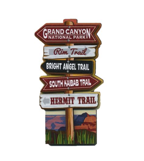 Trails Sign Post Magnet Grand Canyon Conservancy Store