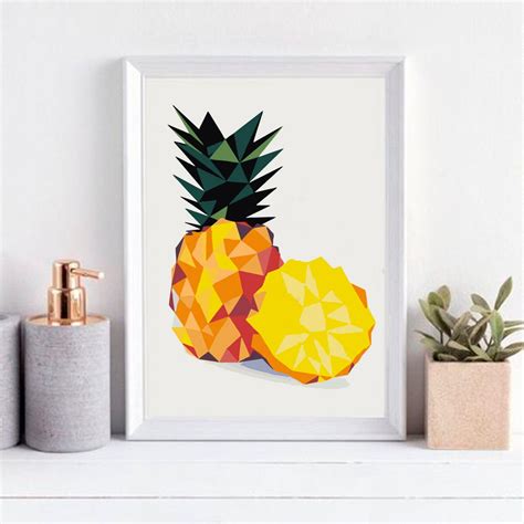 Pineapple Fruits Floral Diy Painting Flower Paint By Number Etsy