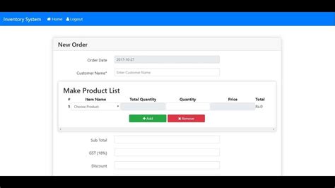 Inventory Management System Using PHP Mysqli JQuery Ajax Bootstrap