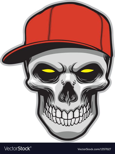 skull head wearing a hat royalty free vector image