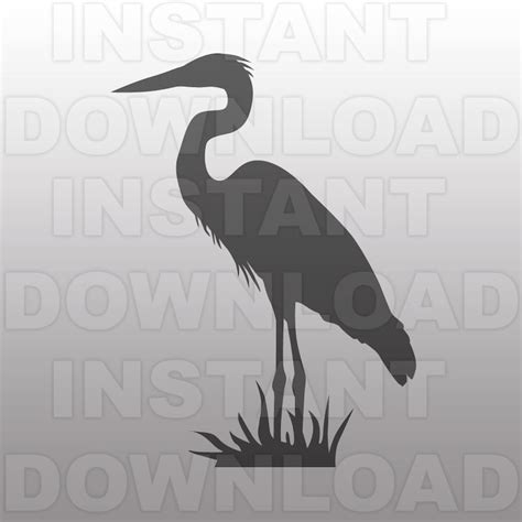 Great Blue Heron Svg File Cutting Template Clip Art For By Sammo