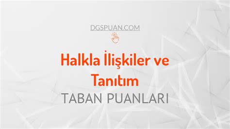 Mimarlık bölümüne dgs yani dikey geçiş sınavı ile 2020 yılında yerleşen adaylara göre belirlenmiş 2021 dgs mimarlık taban puanları listesi aşağıdaki gibidir. DGS Halkla İlişkiler ve Tanıtım 2021 Taban Puanları • DGSPuan