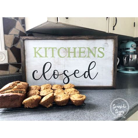 Kitchens Closed Hand Painted Wood Sign Kitchen Decor Painted Wood
