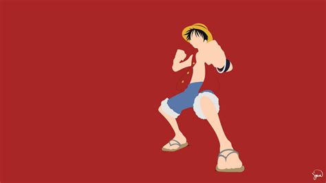 Monkey D Luffy In Red Background Hd One Piece Wallpapers Hd