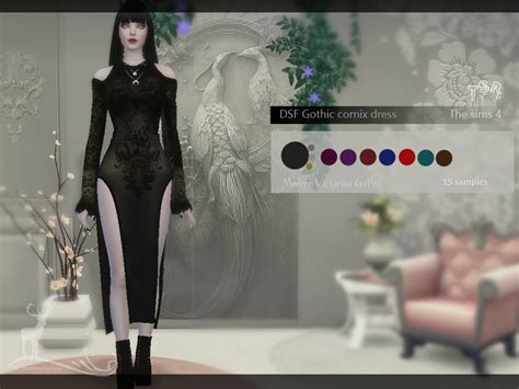 Modern Victorian Gothic Gothic Cornix Dress The Sims 4 Catalog