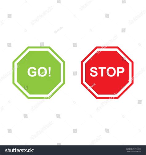 Stop Go Sign Stock Vector Royalty Free 717878893 Shutterstock