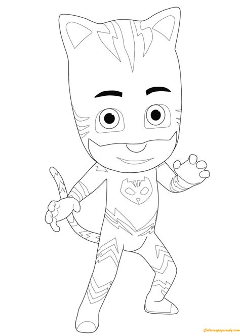 Pj Masks Coloring Pages Catboy And Cat Car Coloring Pages