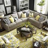 Differentiate your pieces by a shift in texture. CU.2 L-Shaped Sectional | Yellow living room, Livingroom ...