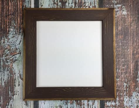 8 X 8 Picture Frame Brown Rustic Weathered Style With Routed Etsy