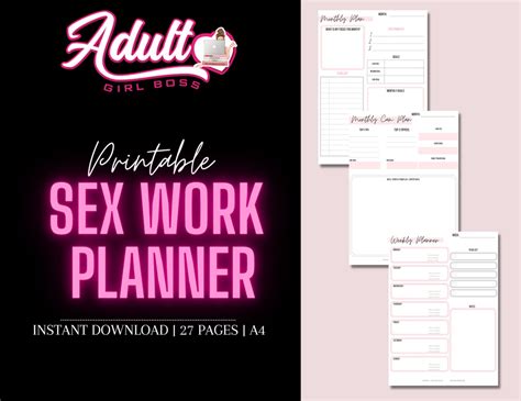 Sex Worker Planner Printable Adult Content Creator Organizer Camgirl Pso Fansly Planner Etsy