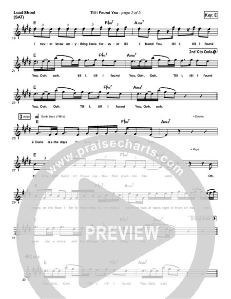 Till I Found You Sheet Music PDF Phil Wickham PraiseCharts