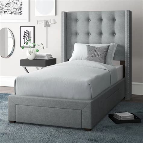 Baxton studio ainge contemporary button tufted. Kerens Twin Upholstered Storage Standard Bed in 2020 ...