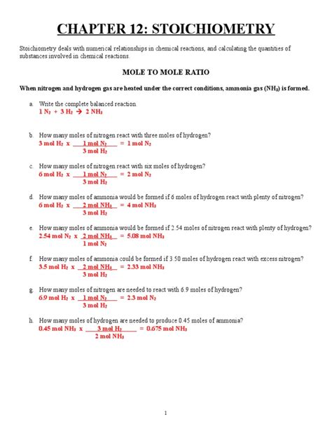 These notes do not include full answers. Limiting Reactants Worksheet 345 Moles Of Nitrogen | Kids Activities