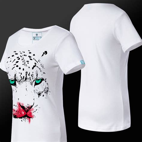 3d Leopard T Shirt White Womens Tees Tee7