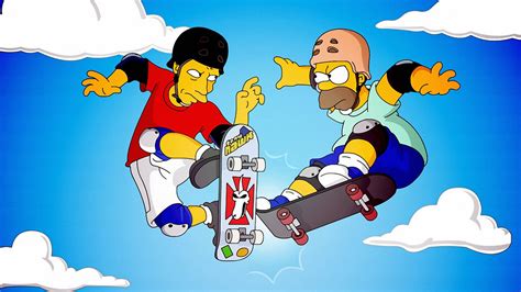 Tony Hawk The Simpsons Cartoon Skateboarding Homer Simpson Tv