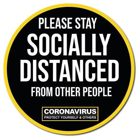 Please Stay Socially Distanced Circular Floor Signage Outdoorheavy