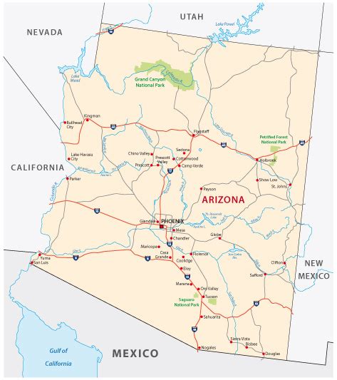Arizona Map Guide Of The World