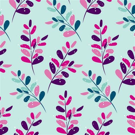 Patrón floral transparente ramitas con hojas diseño vectorial para