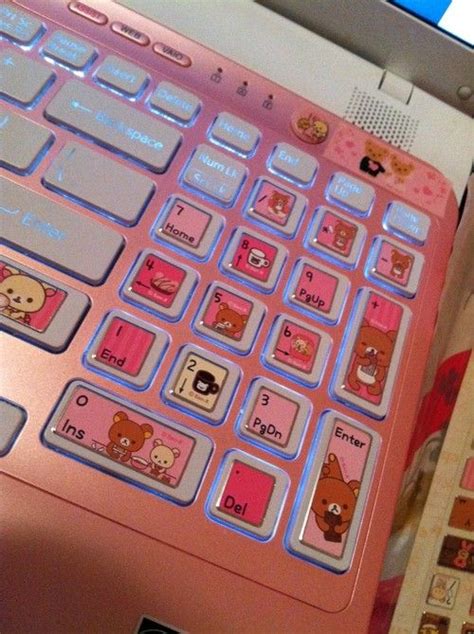Rilakkuma Keyboard Stickers Kawaii Aesthetic Retro Aesthetic Pastel