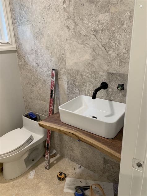 Beautiful woody finish in modern bathrooms for simpler and flawless room display | shairoom.com. Live Edge Black Walnut Vanity Live Edge Floating Vanity ...